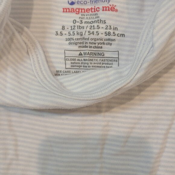 Magnetic Me Bodysuit Blue Striped 0-3 months - Picture 2 of 3